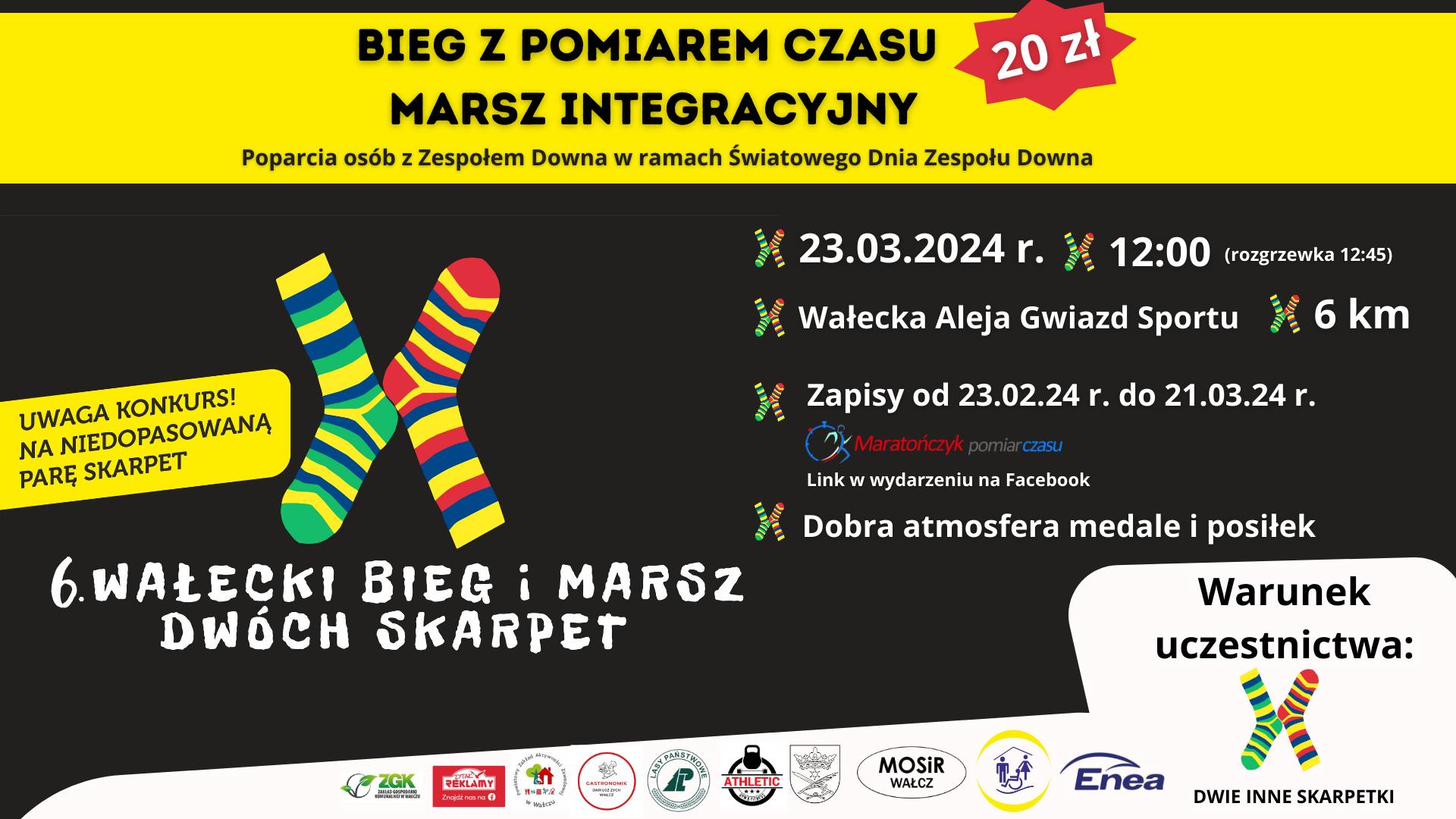 Zapisy na Bieg i Marsz Dwóch Skarpet